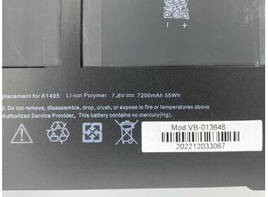 Акумуляторна батарея для ноутбука Apple A1405 MacBook Air 13" A1466 (2012) 7.6V Black 6800mAh OEM