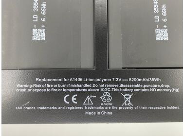 Аккумуляторная батарея для ноутбука Apple A1406 MacBook Air 11&quot; A1370 (2011) 7.3V Black 5200mAh OEM - фото 3