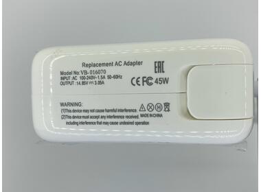 Блок живлення для ноутбука Apple MacBook Air 11" (2012 і пізніше), Apple MacBook Air 13" (2012 і пізніше) 45W 14.85V 3.05A MagSafe 2 A1436 OEM - фото 3