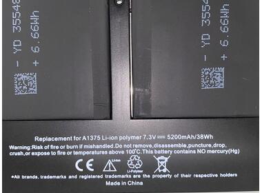 Акумуляторна батарея для ноутбука Apple A1375 MacBook A1375-2S2P 7.3V Black 5200mAh OEM - фото 3