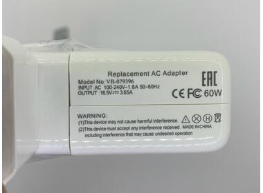 Блок живлення для ноутбука Apple 60W 16.5V 3.65A MagSafe A1344 T-shape REPLACEMENT - фото 2