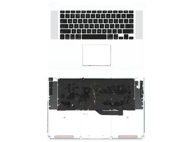 Клавіатура для ноутбука Apple MacBook Pro 2012, Early 2013 (A1398) Black, (Silver TopCase), RU (горизонтальний ентер)