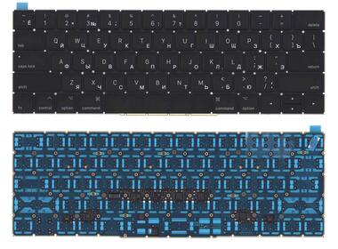 Клавіатура для ноутбука Apple MacBook (A1706) з підсвіткою (Light), Black, (No Frame), RU (горизонтальний ентер)