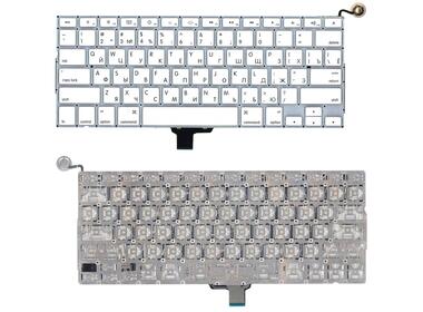 Клавиатура для ноутбука Apple A1342 2009/2010 White, (No Frame) (плоский Enter) RU