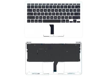 Клавіатура для ноутбука Apple MacBook Air 2013+ (A1465) Black, (Silver TopCase), RU (горизонтальний Enter)