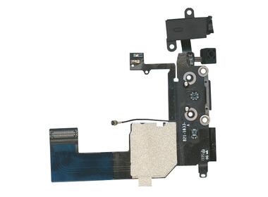 Шлейф розʼєма живлення з аудіорозʼємом для Apple iPhone 5C чорний