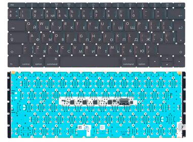 Клавіатура для ноутбука Apple MacBook 12&quot; 2016+ (A1534) Black, (Gray Frame) RU (Small Enter)